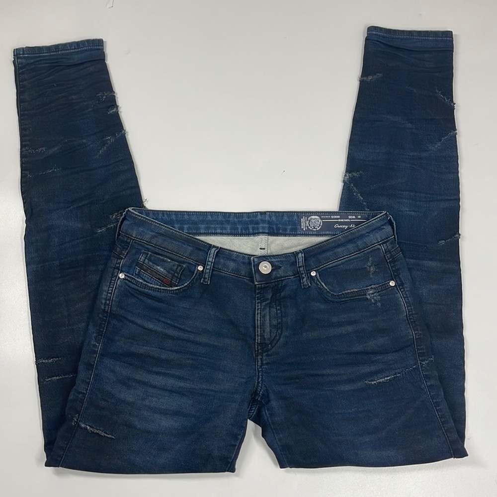 Diesel Gracey-Ne Dark Wash Skinny Jeans Low Rise Size 25 Distressed